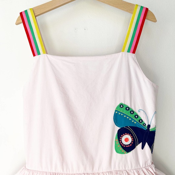 Mini Boden Pink Dress with Colorful Butterfly Design - Picture 3 of 11